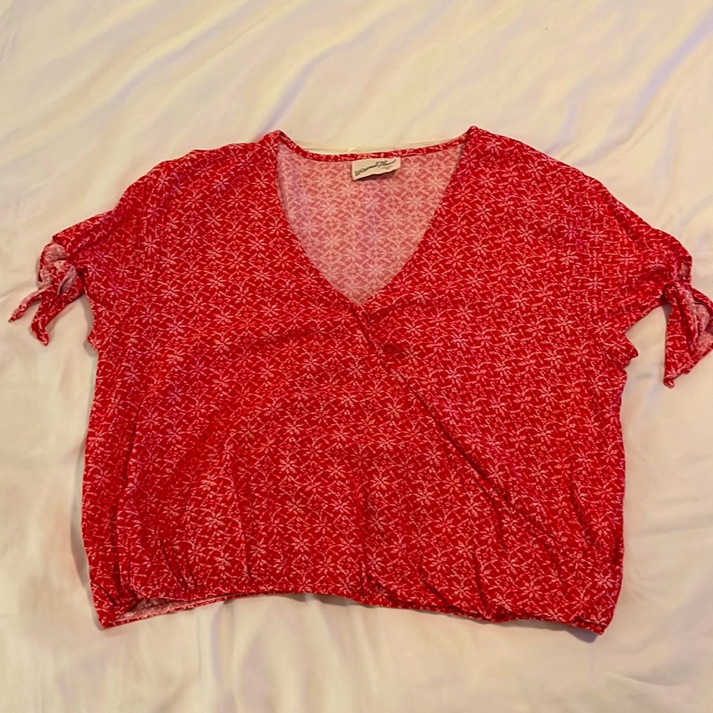 Red and white top